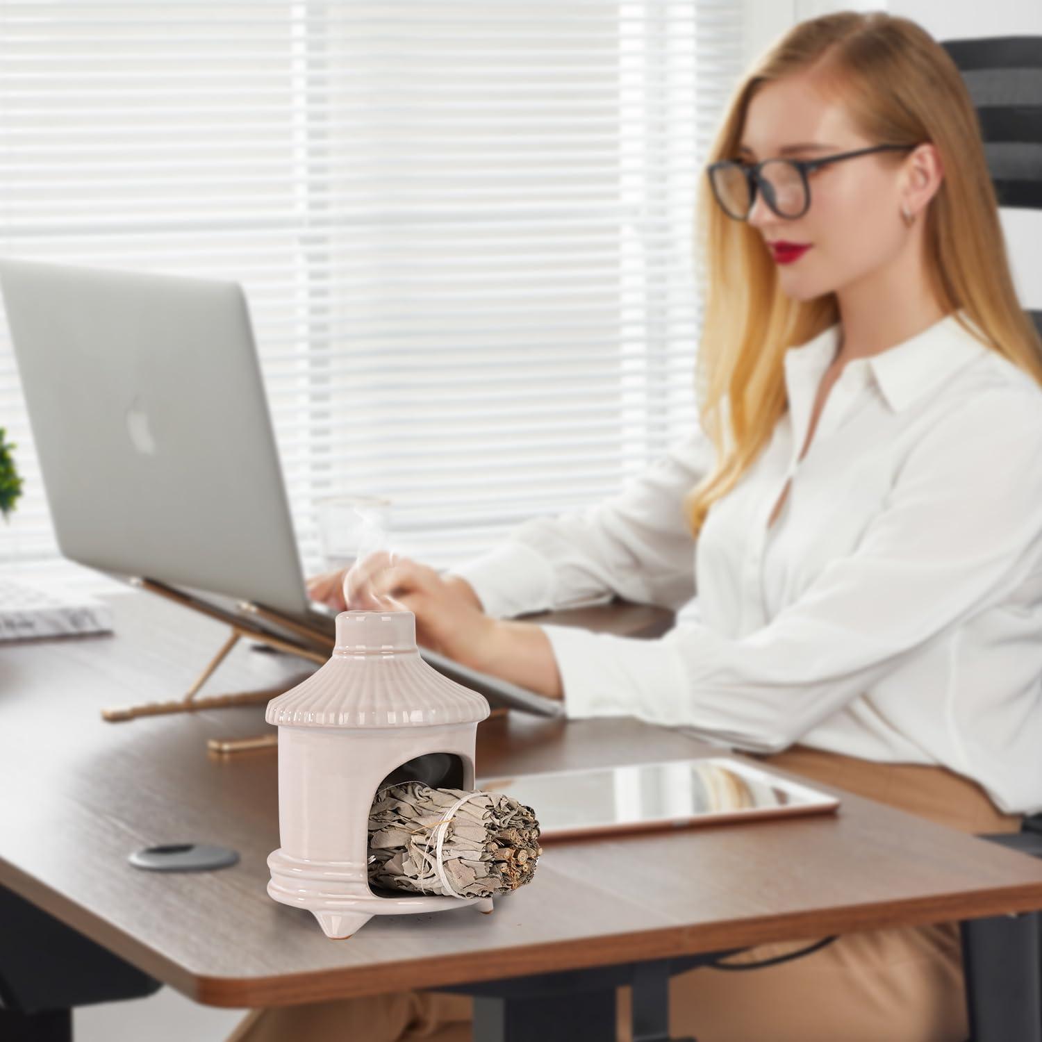 Soporte de Palo Santo Belsea Cerámica Blanca para Incienso