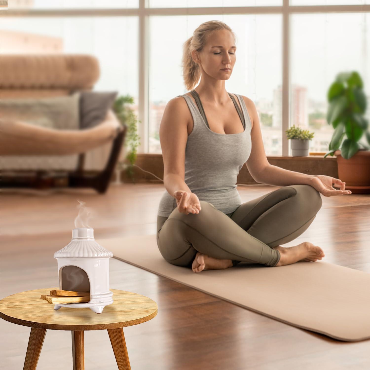 Soporte de Palo Santo Belsea Cerámica Blanca para Incienso