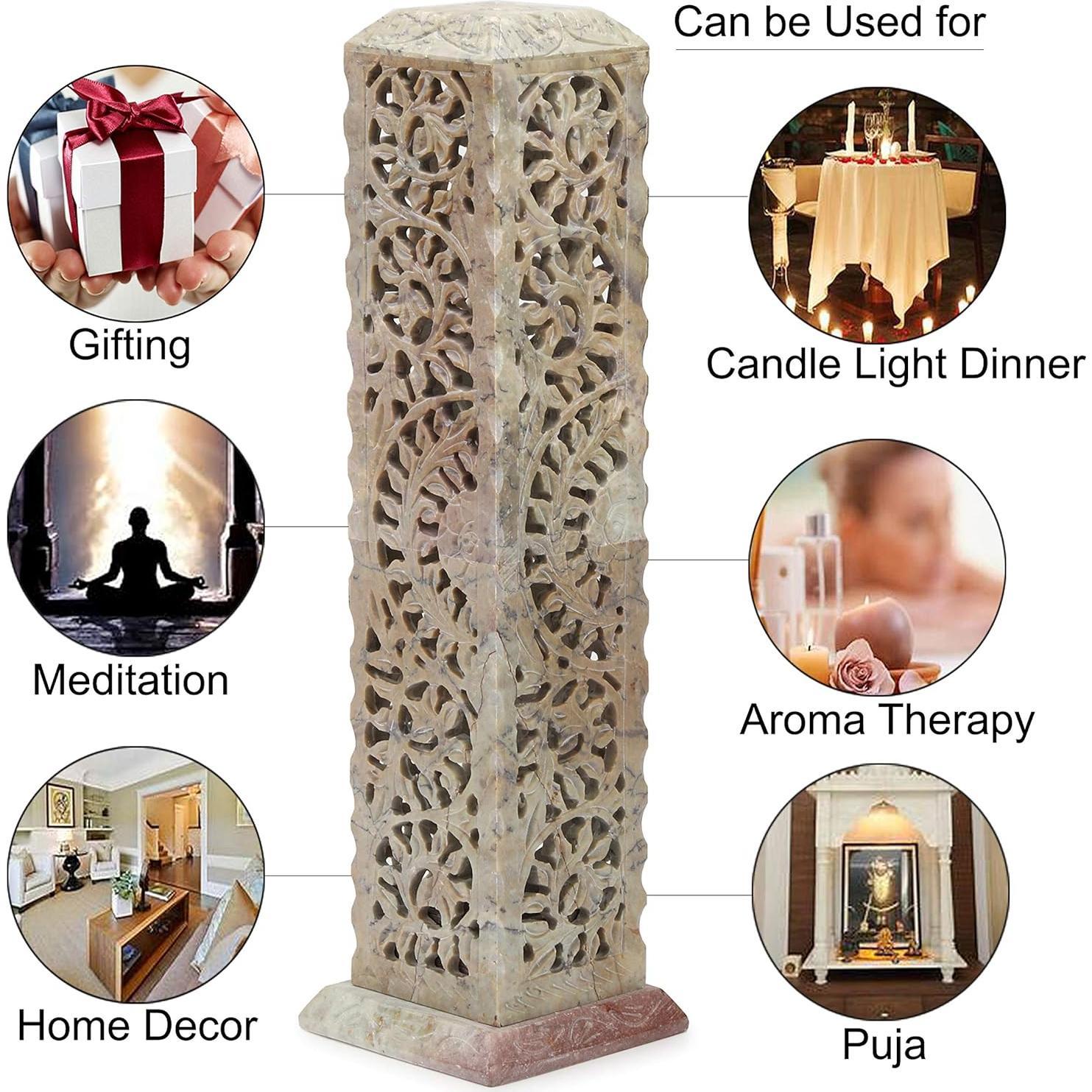 Soporte para Incienso y Velas Carry Me de Piedra de Jabón 27.94 cm