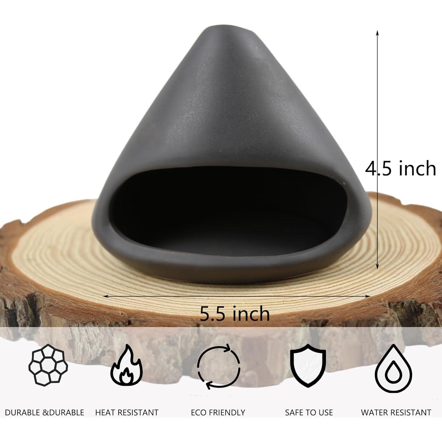 Quemador de Incienso de Cerámica Laoone Chimenea Negro 11.43cm