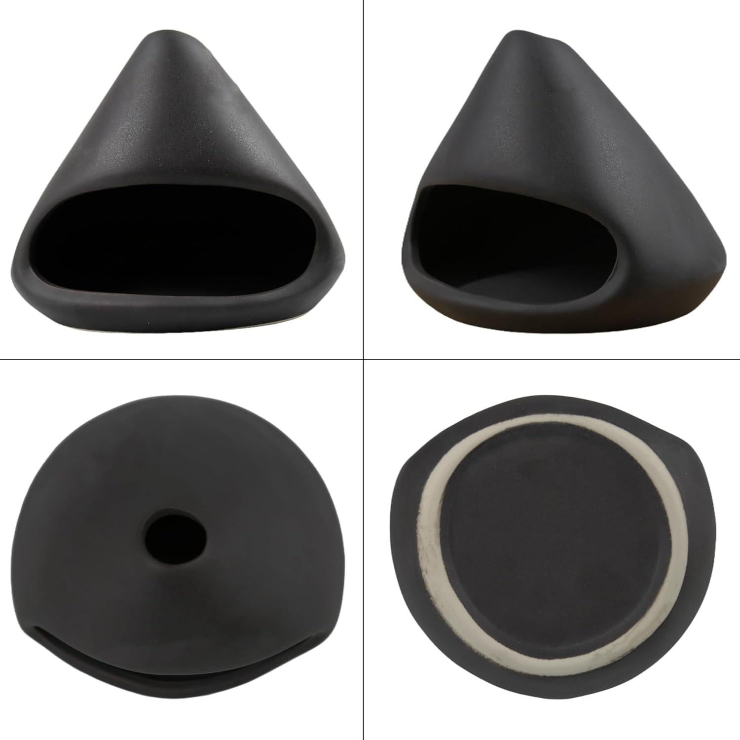 Quemador de Incienso de Cerámica Laoone Chimenea Negro 11.43cm