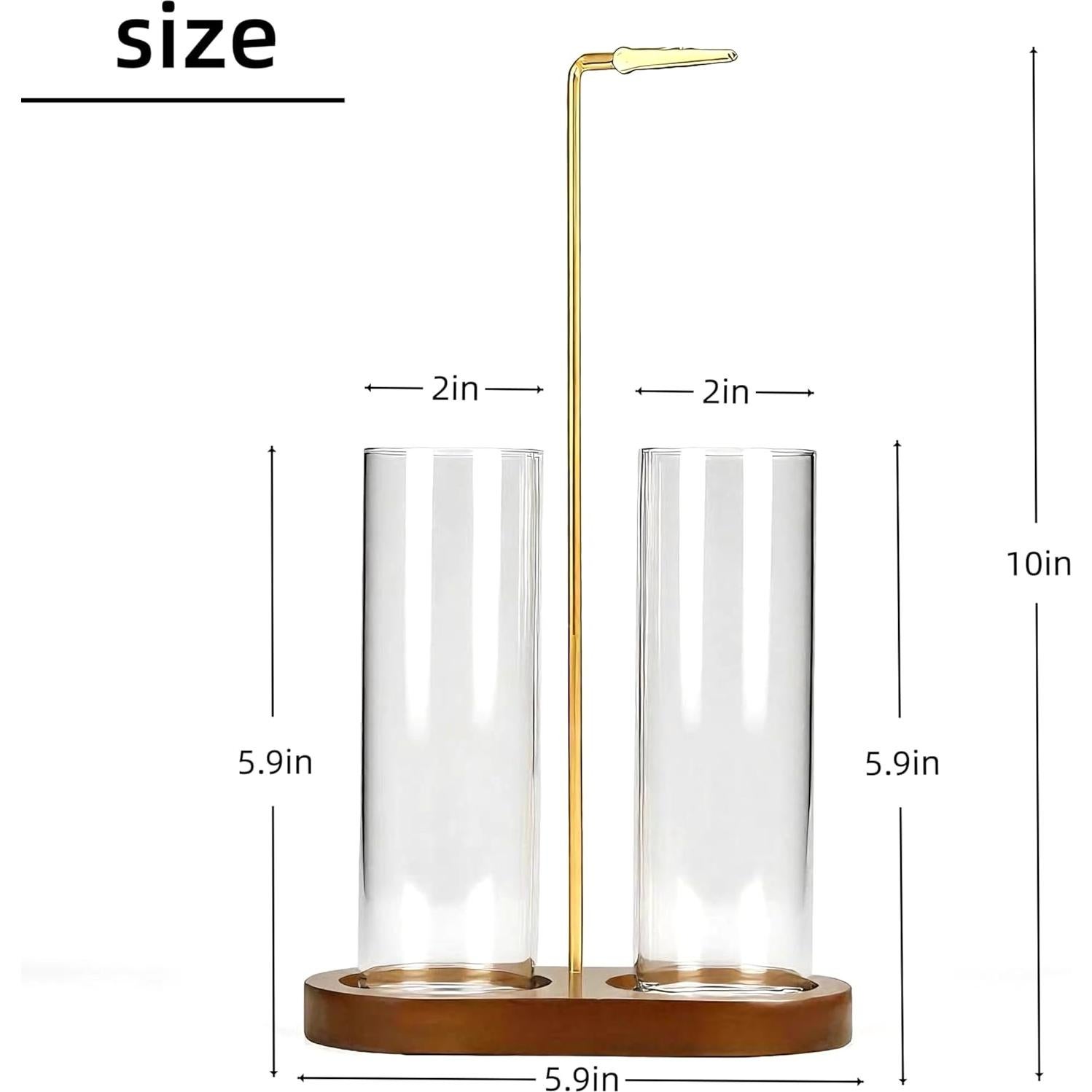 Soporte de Incienso Moocervi 2 en 1 de Vidrio y Madera