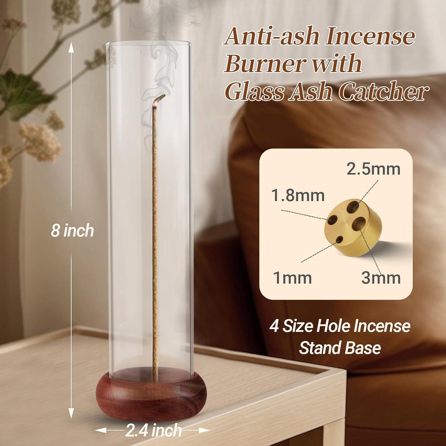 Soporte de Incienso GDMOVFA de Madera de Nogal con Recogedor