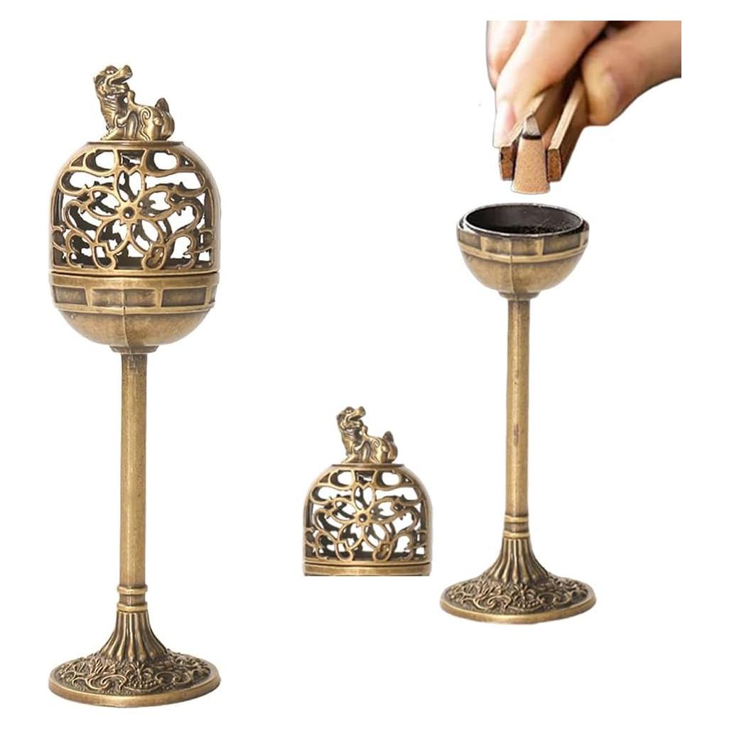 Quemador de Incienso OULIGET Alto de Bronce 11.5cm