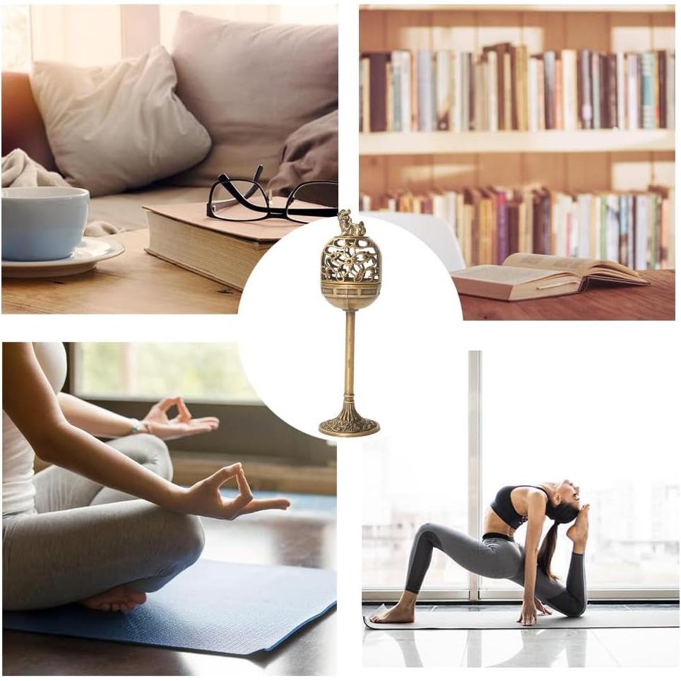 Quemador de Incienso OULIGET Alto de Bronce 11.5cm