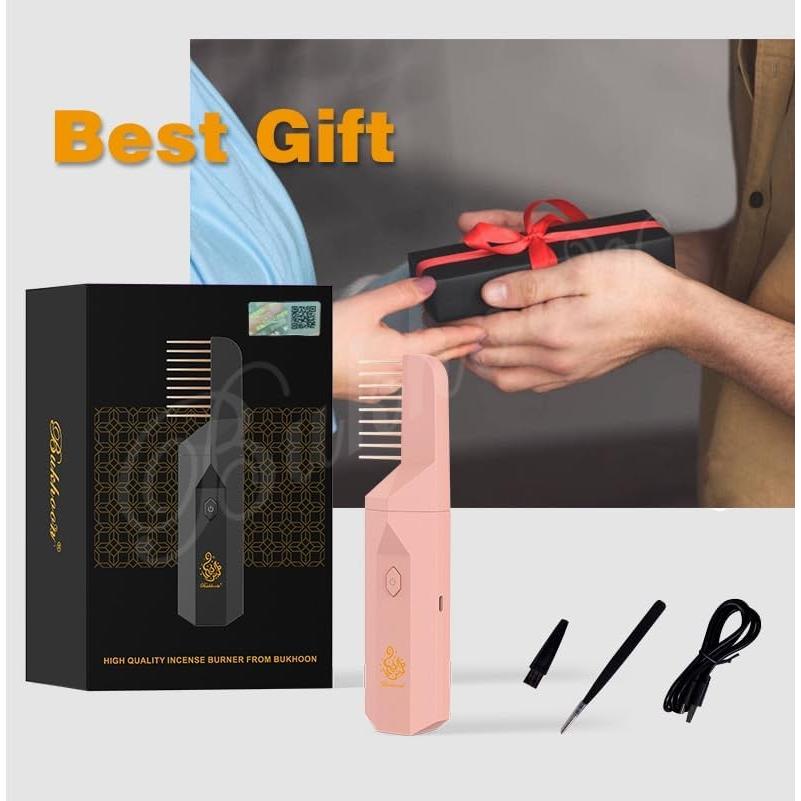 Horno de Incienso Eléctrico Portátil Qomkky Rosa 2 en 1