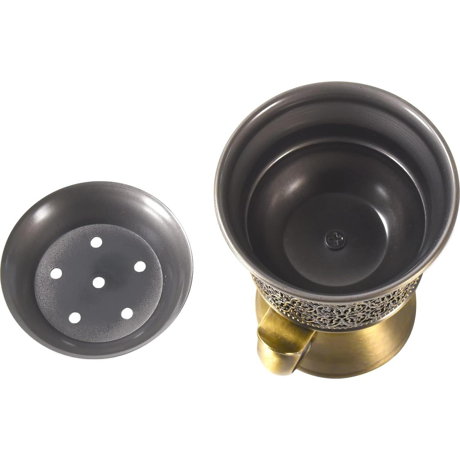 Quemador de Incienso HOCUROAY de Metal Bronce con Pinzas