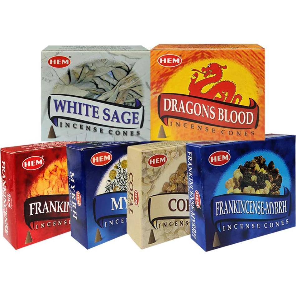 Conjunto de Incienso Hem con Soporte - 60 Conos Aromáticos