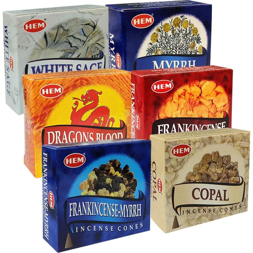 Conjunto de Incienso Hem con Soporte - 60 Conos Aromáticos