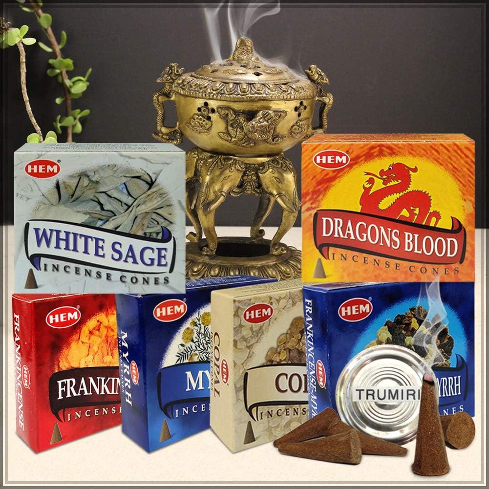 Conjunto de Incienso Hem con Soporte - 60 Conos Aromáticos