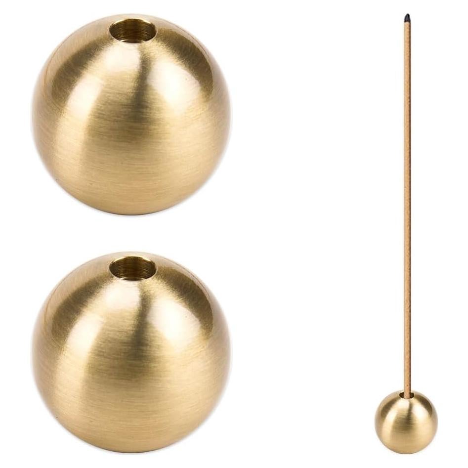 Soporte de Incienso KOOBOOK 2 Piezas Latón Redondo Oro