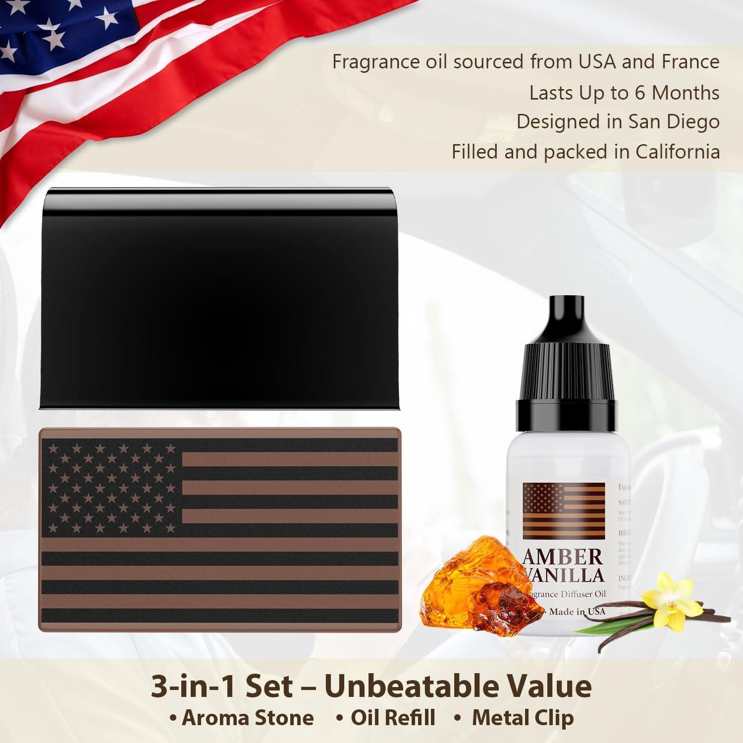 Difusor de aire para coche Wellington 10 ml Ámbar Vainilla 3 PCS