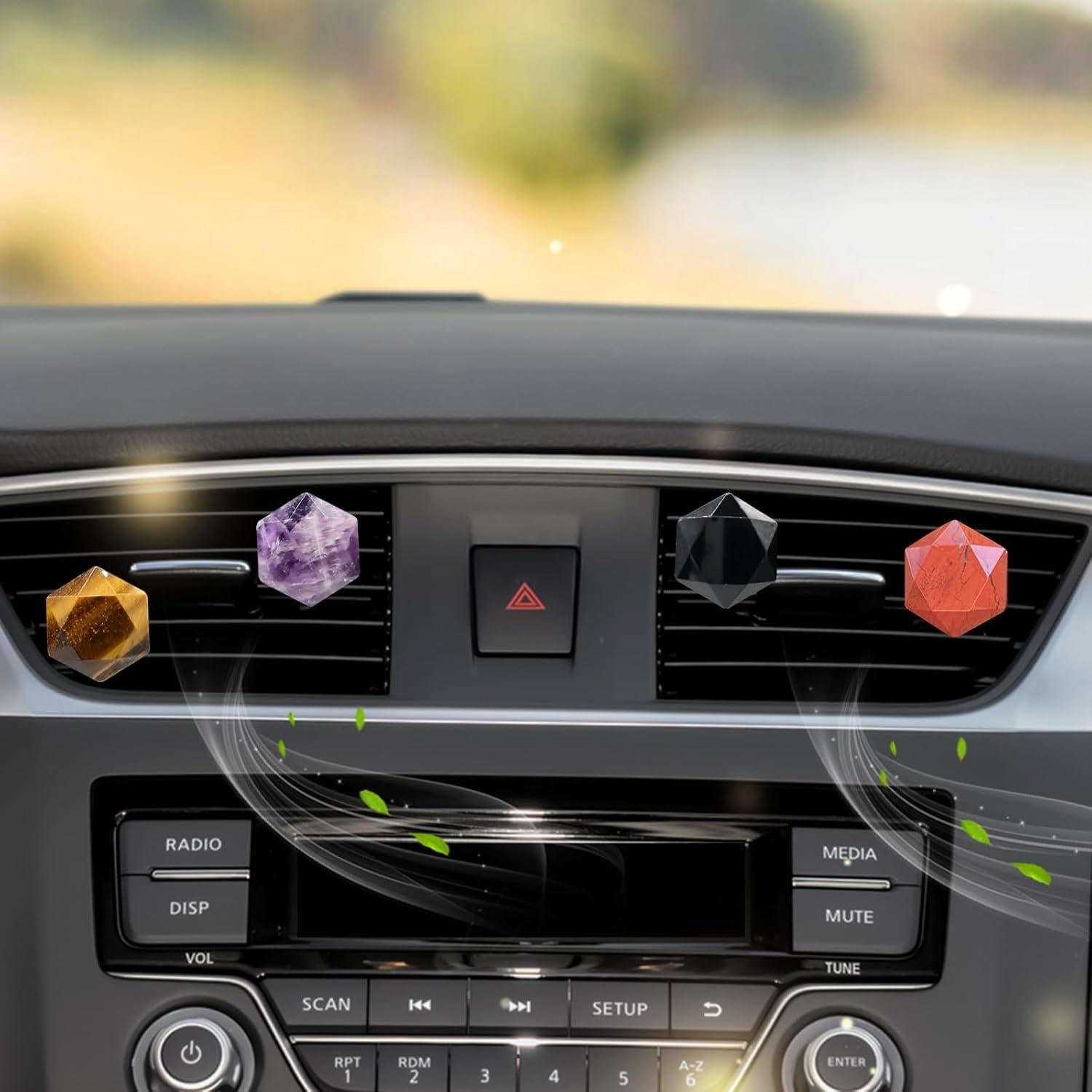 Clip de Ventilación de Auto ORIESSE, 4 Piezas Piedra Natural