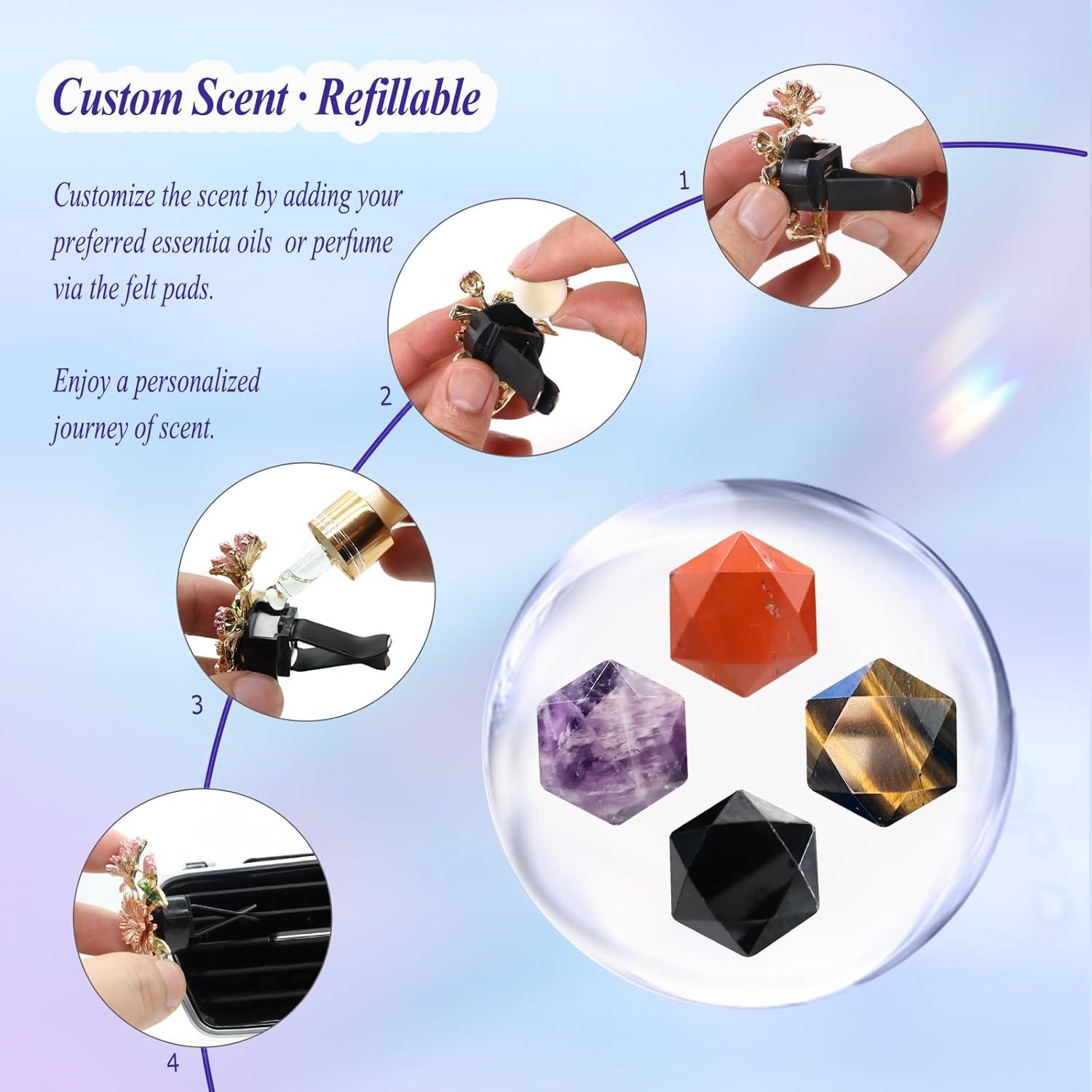 Clip de Ventilación de Auto ORIESSE, 4 Piezas Piedra Natural