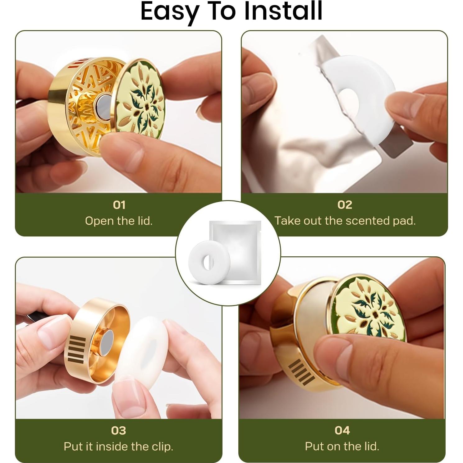 Clip de Ventilación de Aire para Auto MAKYTWOW XX-CAF Oro