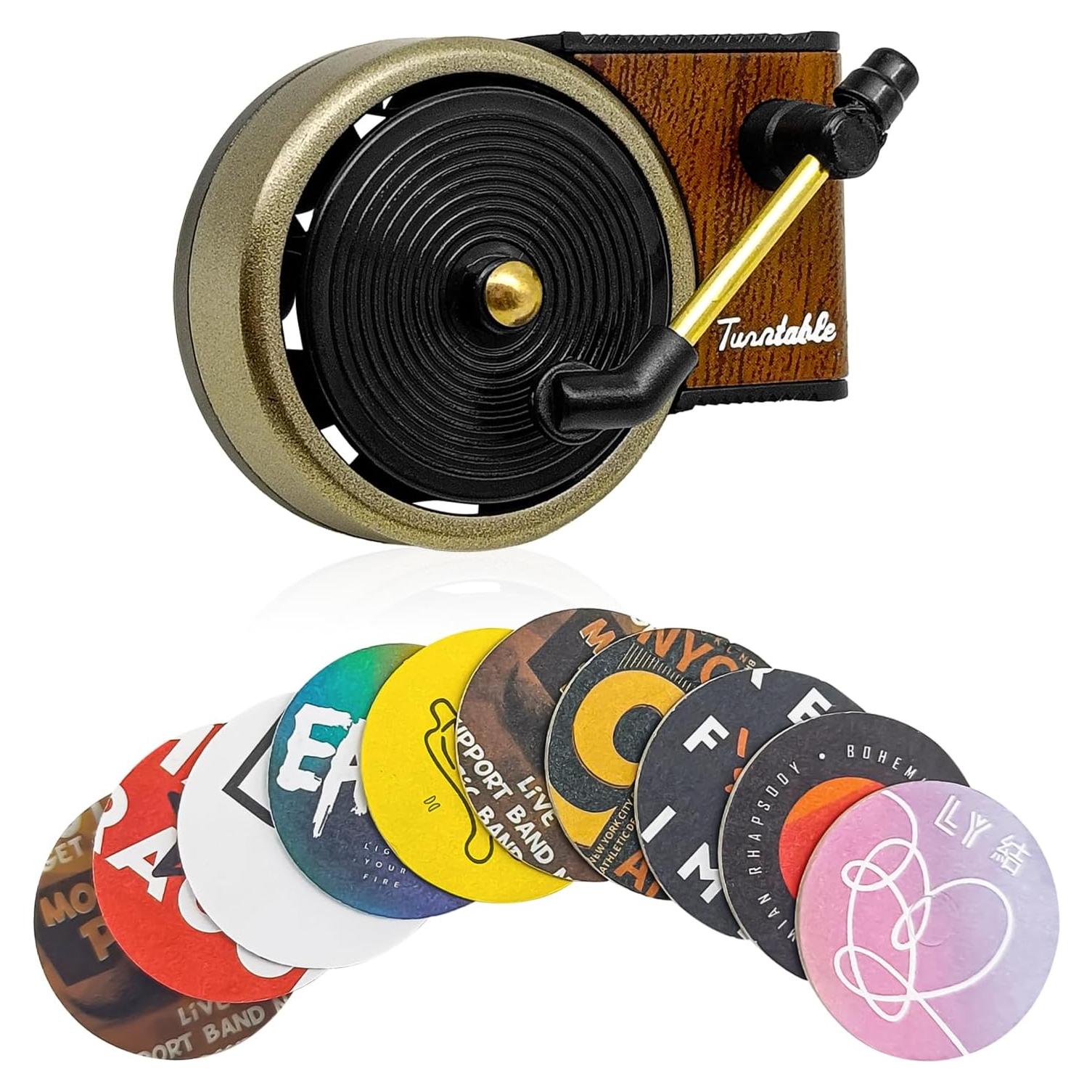 Ambientador de Aire para Auto ZOKYUYS Tocadiscos Retro con 10 Pastillas