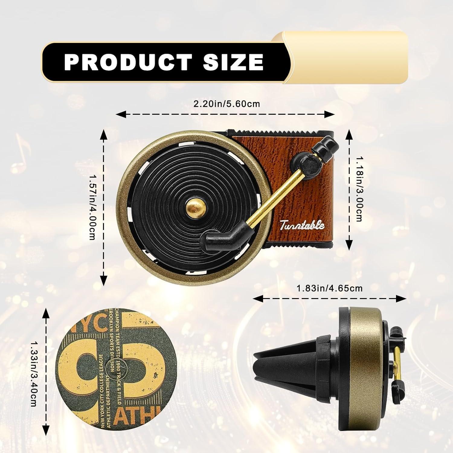 Ambientador de Aire para Auto ZOKYUYS Tocadiscos Retro con 10 Pastillas