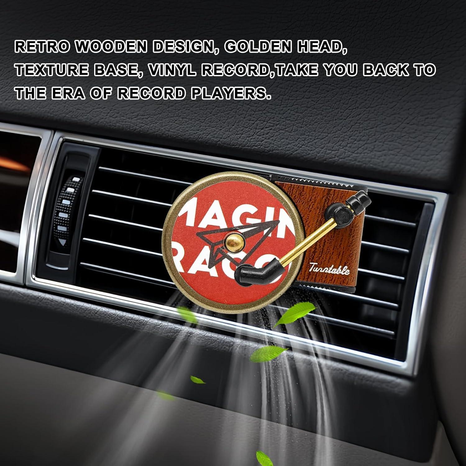 Ambientador de Aire para Auto ZOKYUYS Tocadiscos Retro con 10 Pastillas