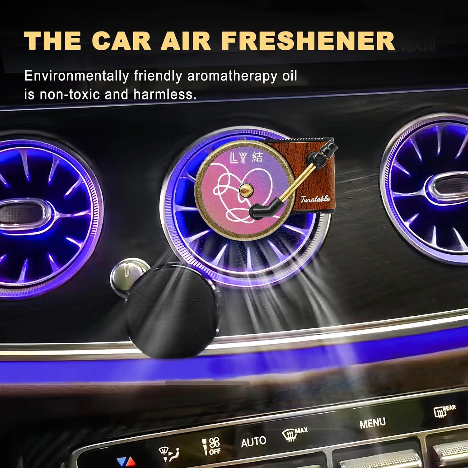 Ambientador de Aire para Auto ZOKYUYS Tocadiscos Retro con 10 Pastillas