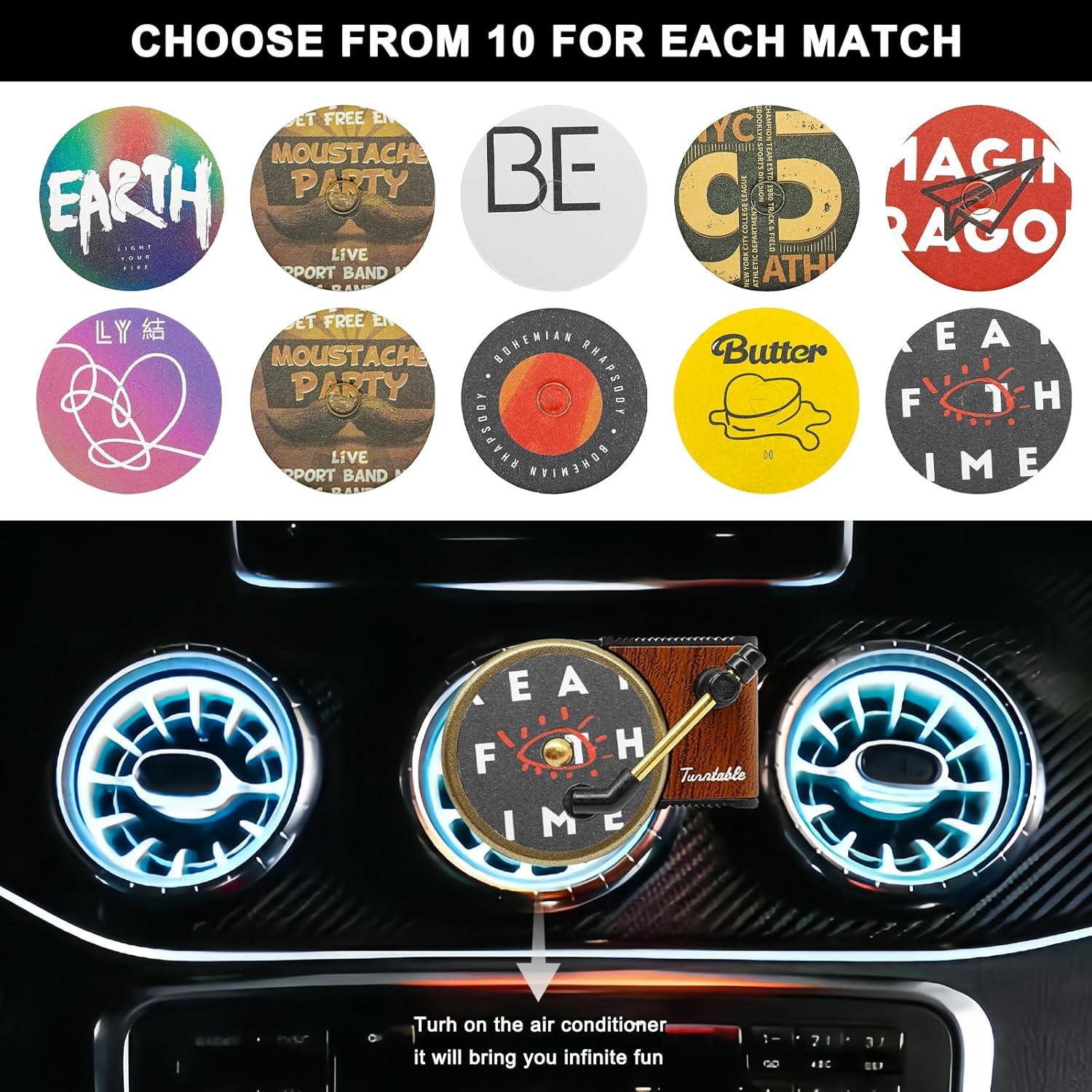 Ambientador de Aire para Auto ZOKYUYS Tocadiscos Retro con 10 Pastillas