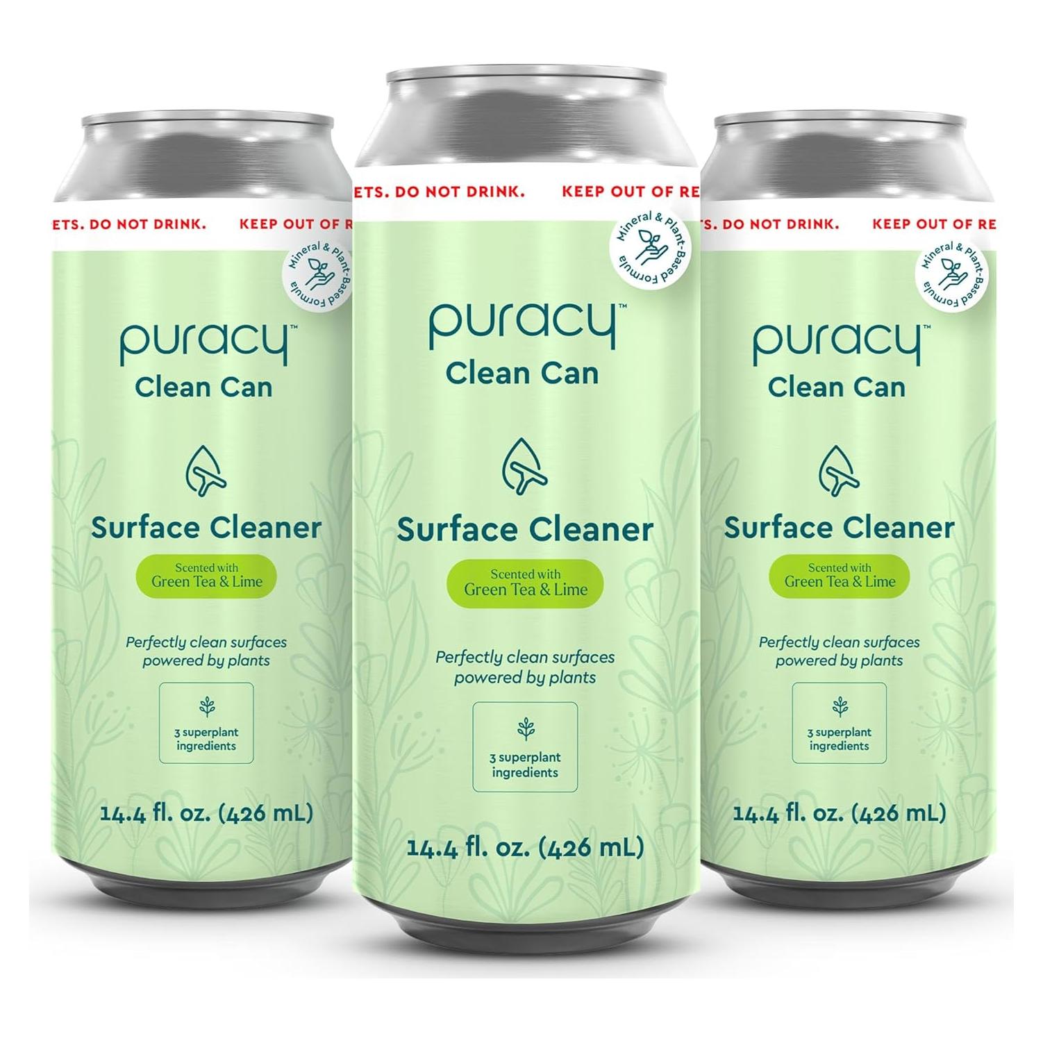 Limpiador Multi Superficies Puracy 426 ml - Té Verde y Lima - Paquete de 3