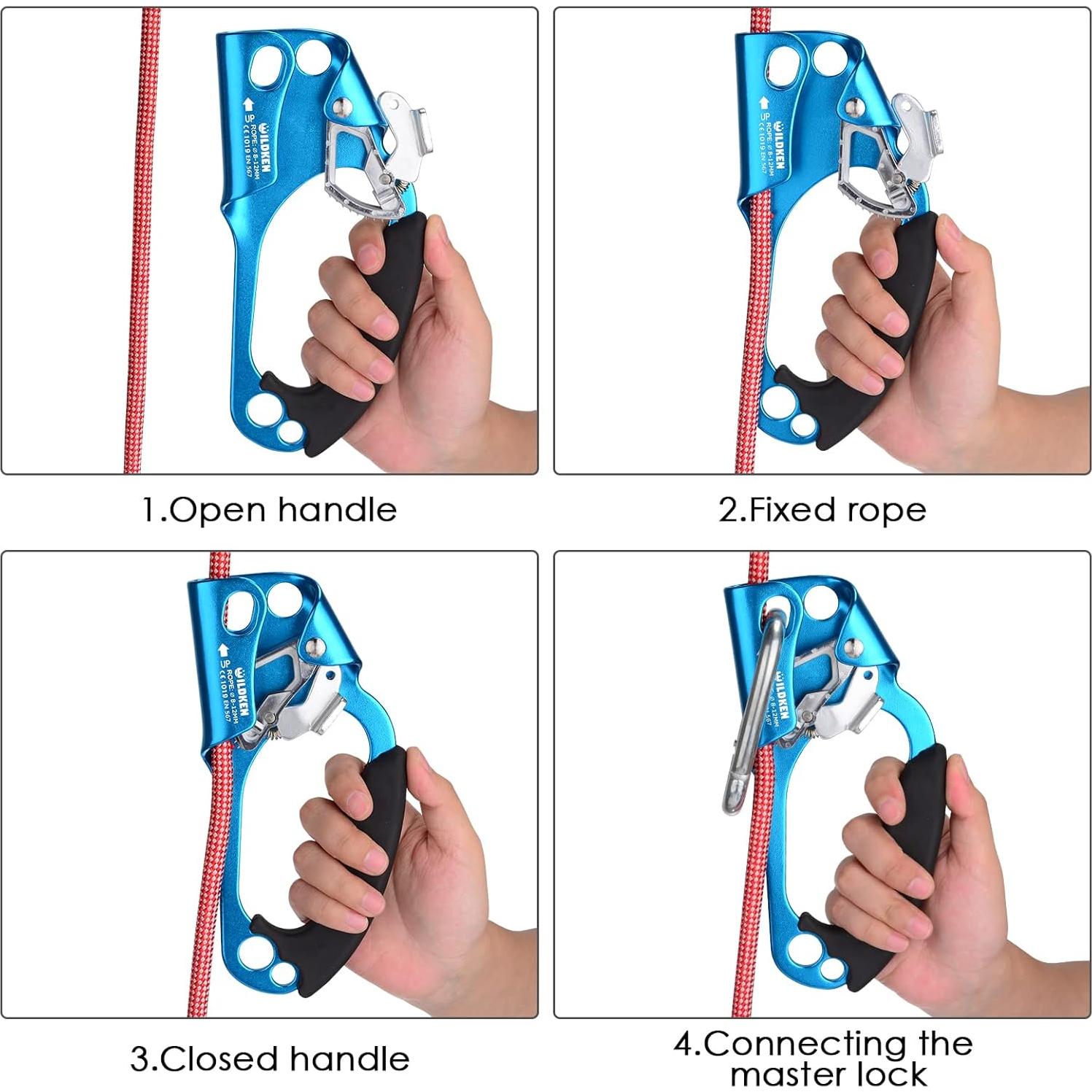 Ascensor de Mano WILDKEN para Escalada 8-12mm Azul
