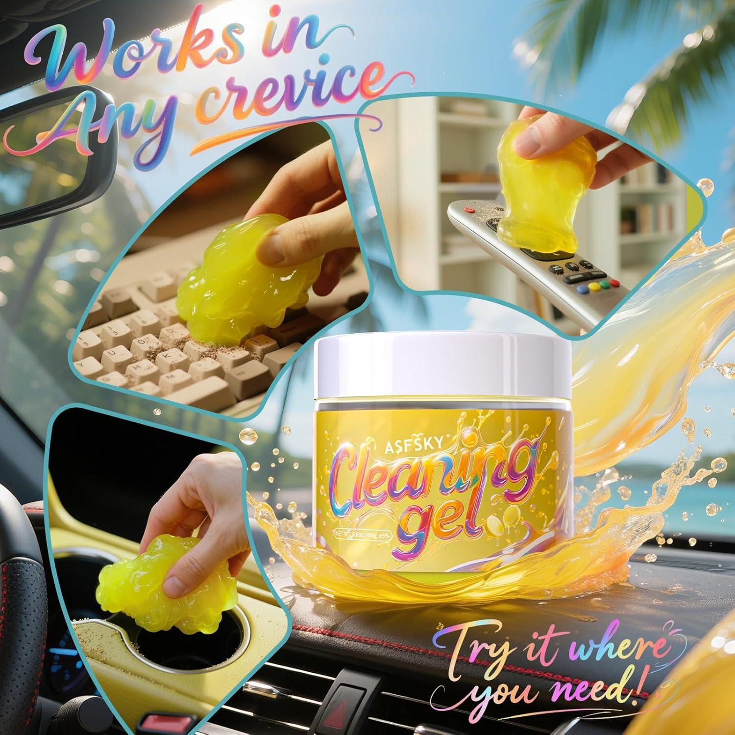 Gel de Limpieza ASFSKY Limón 190g para Interiores de Autos