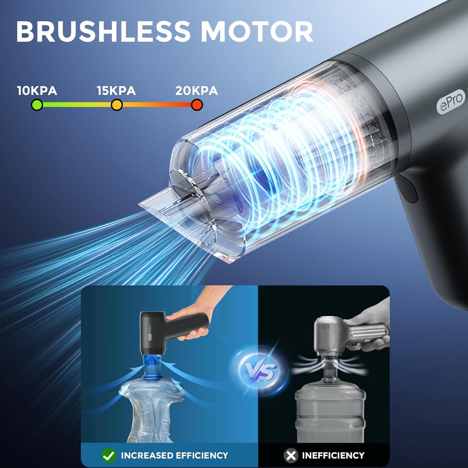 Aspiradora de Mano Inalámbrica EPROEON EV1395 - 75W 12000Pa