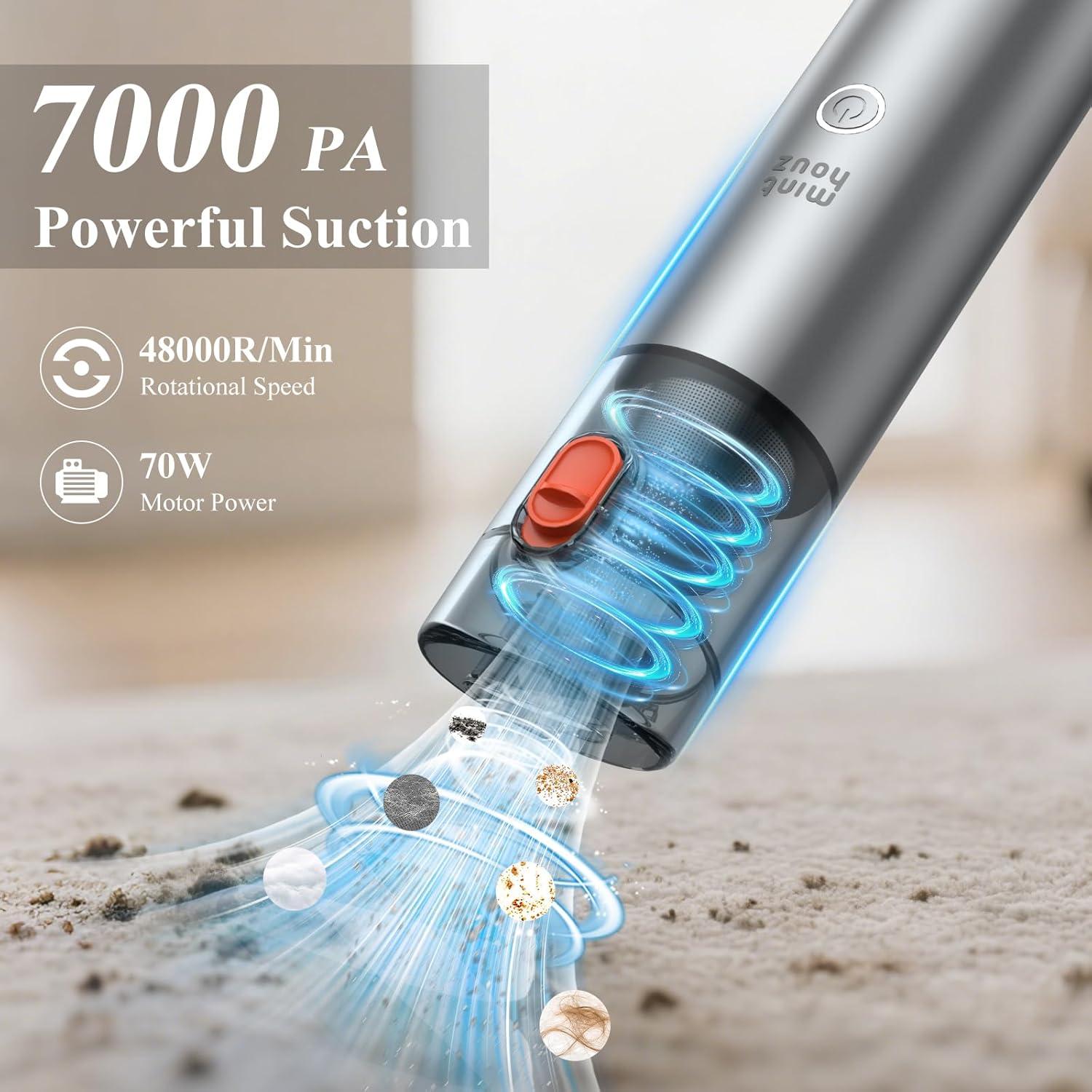 Aspiradora de Coche Minthouz DW199 Portátil Sin Cable HEPA