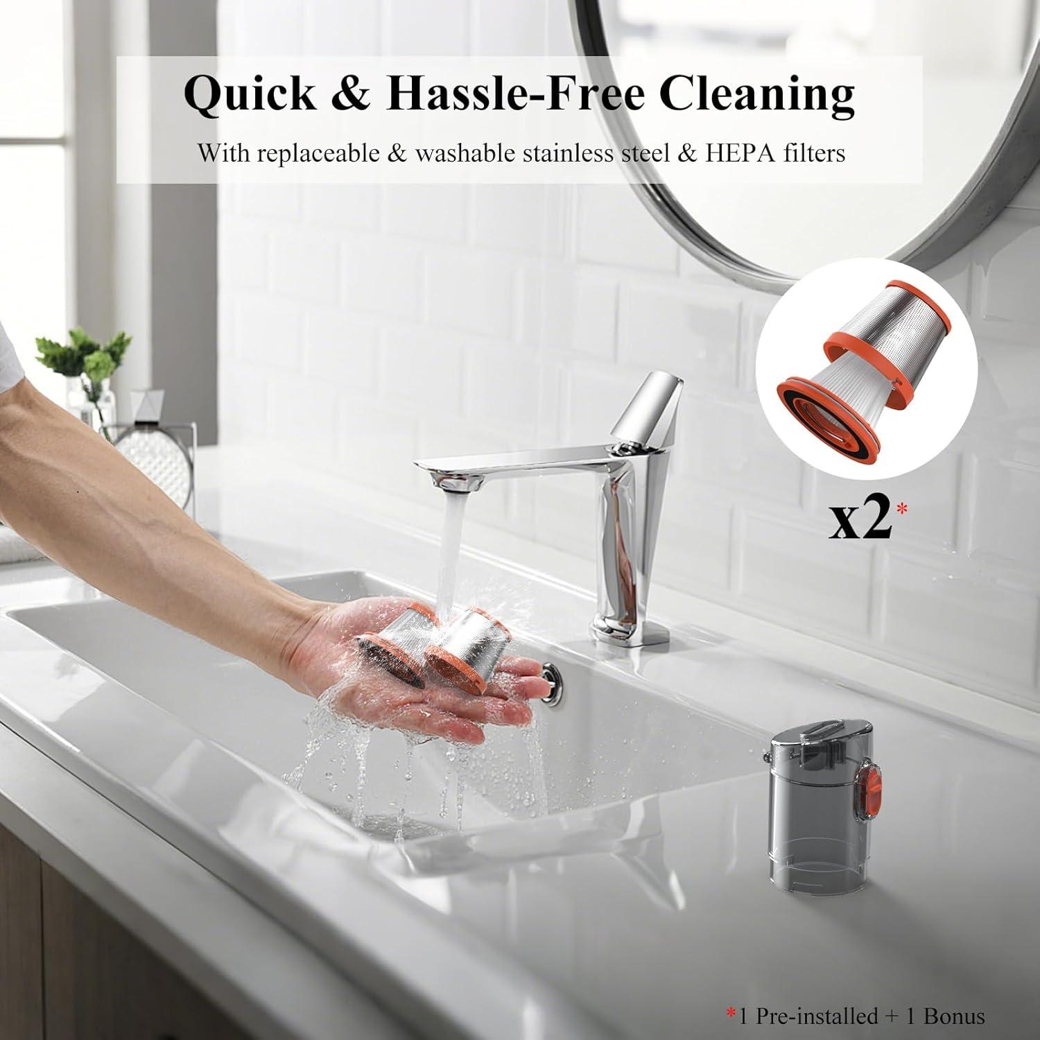 Aspiradora de Coche Minthouz DW199 Portátil Sin Cable HEPA