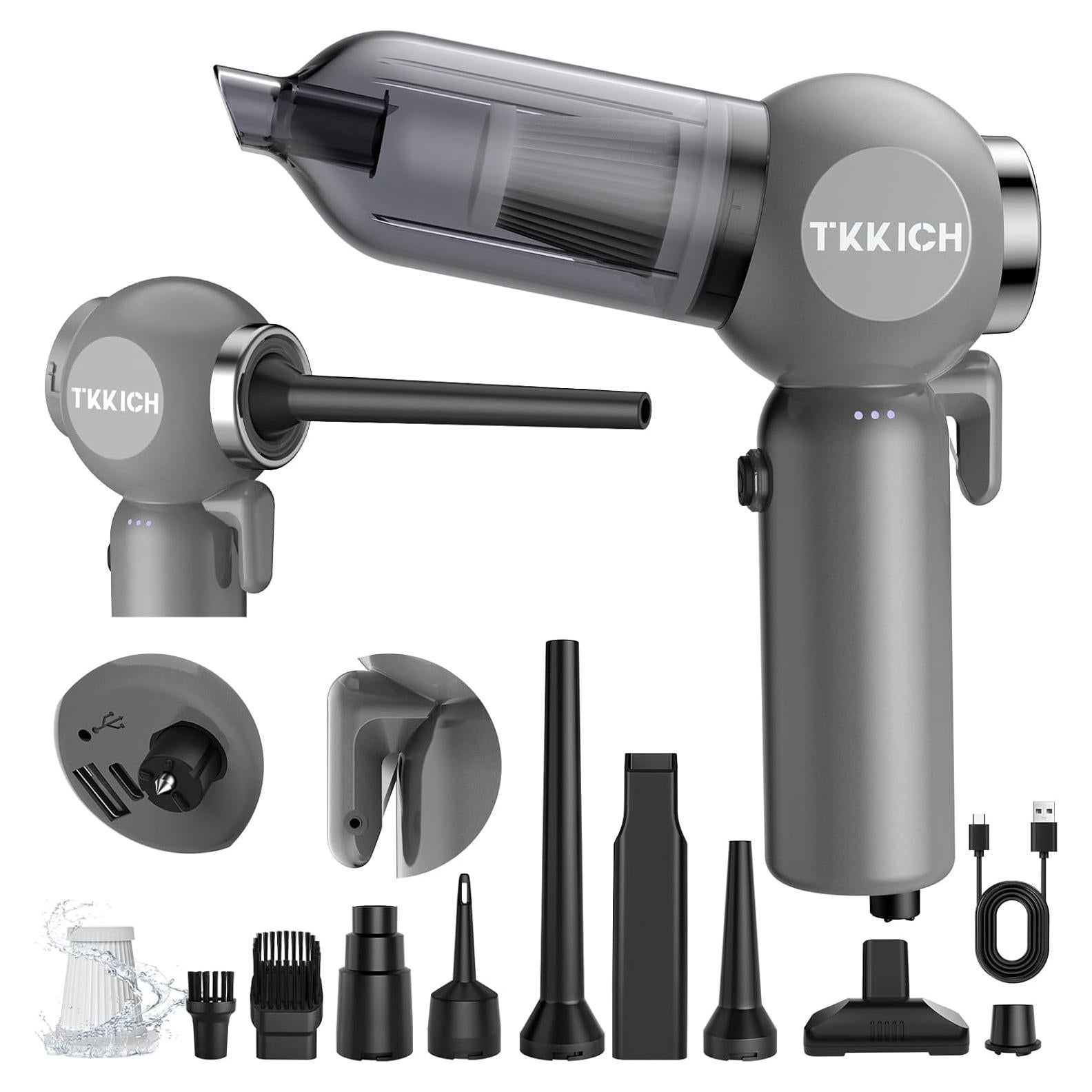 Aspiradora de Coche Portátil Tkkich 18000PA Sin Cable 7 en 1