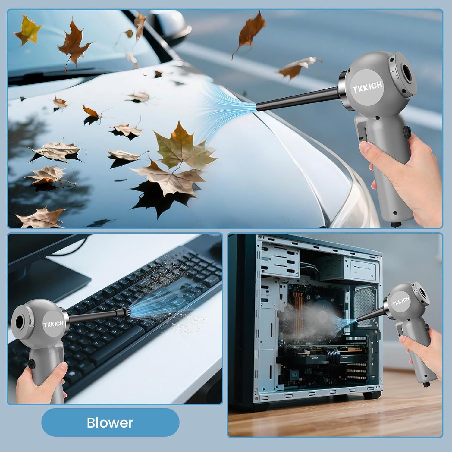 Aspiradora de Coche Portátil Tkkich 18000PA Sin Cable 7 en 1