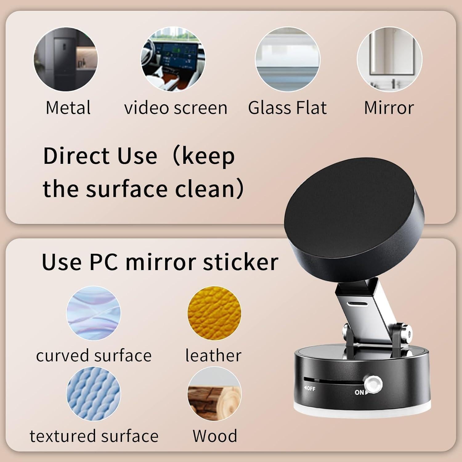 Soporte Magnético para Teléfono con Ventosa 360° Negro