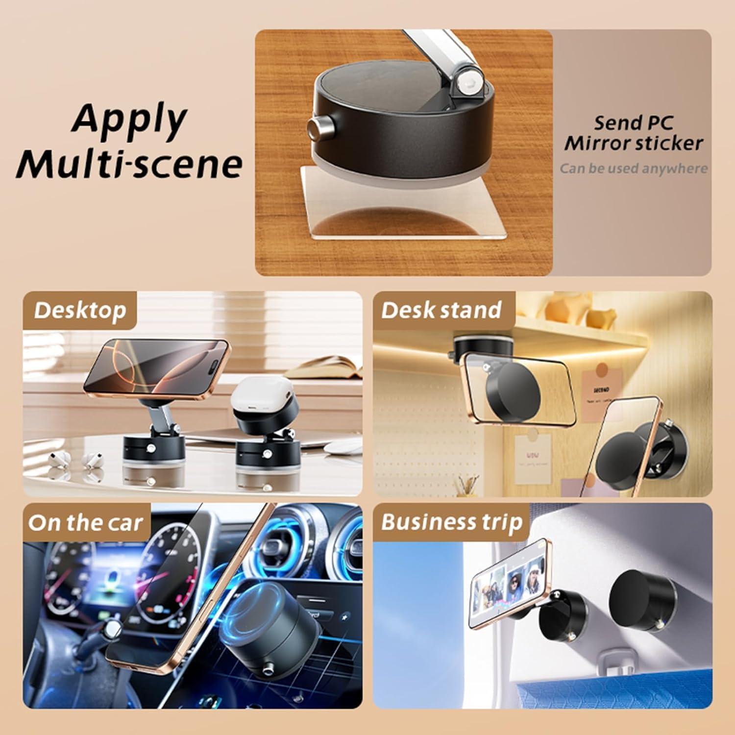 Soporte Magnético para Teléfono con Ventosa 360° Negro