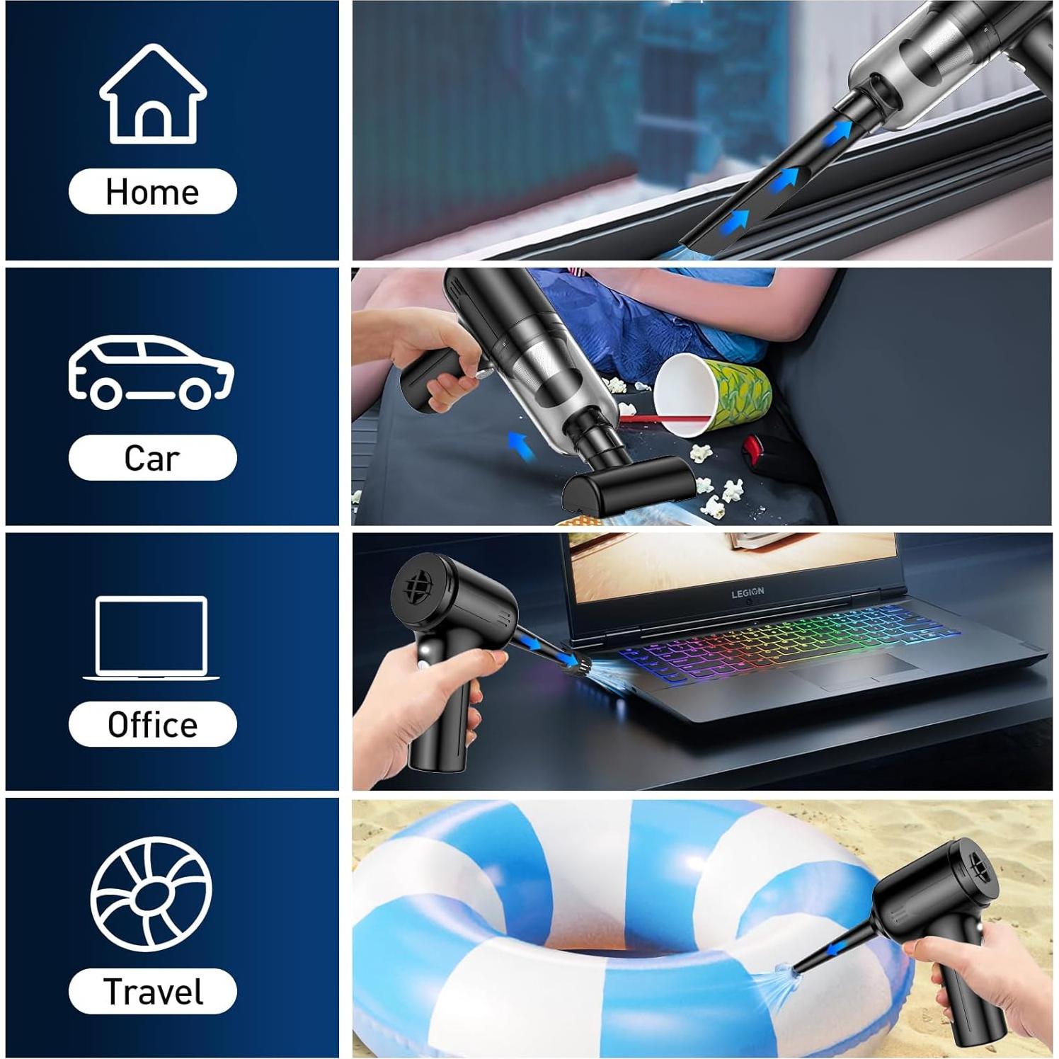 Aspiradora de Mano Inalámbrica SHLNLI ZC005 120W con Luz LED