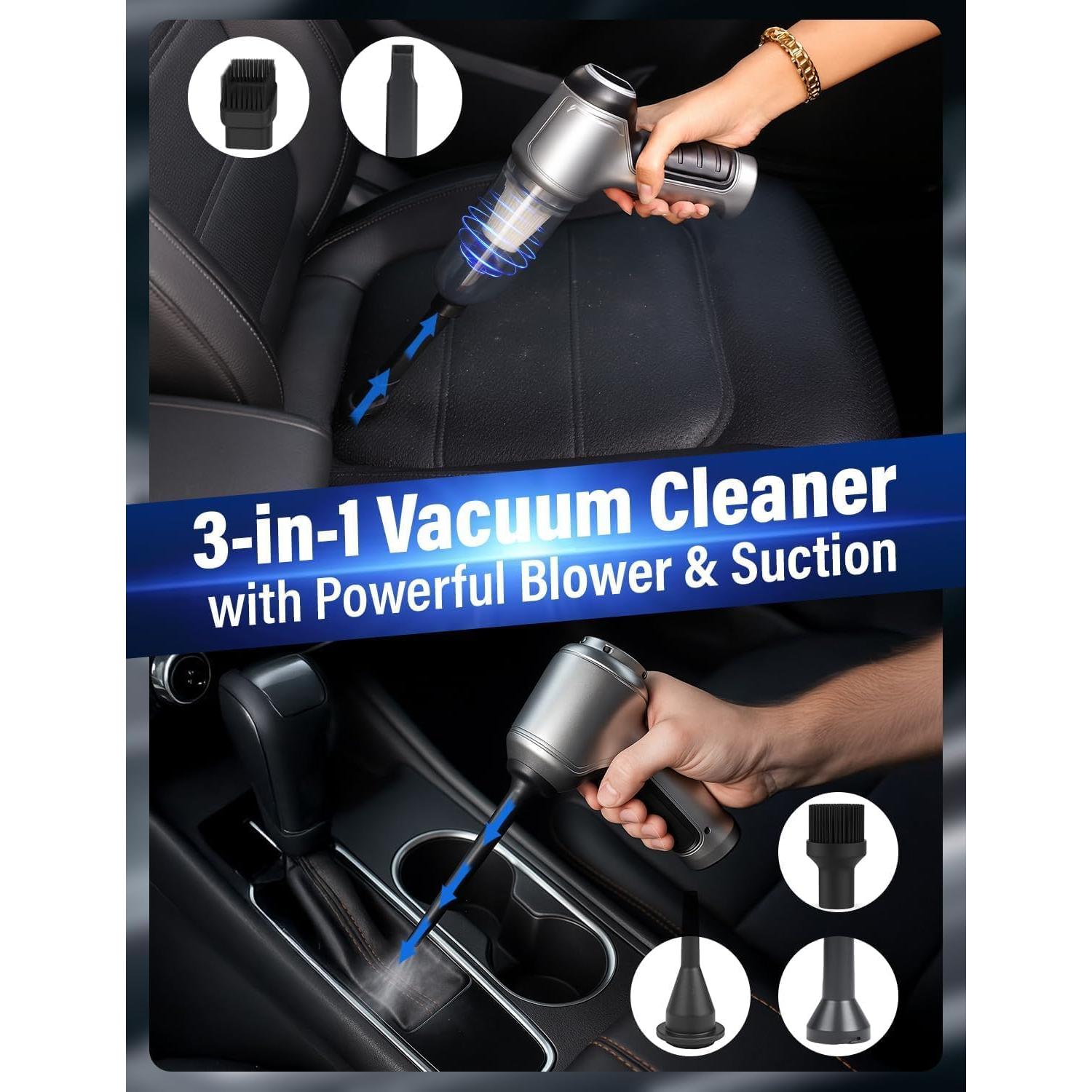 Aspiradora de Mano Inalámbrica Genérico 12,000Pa Gris