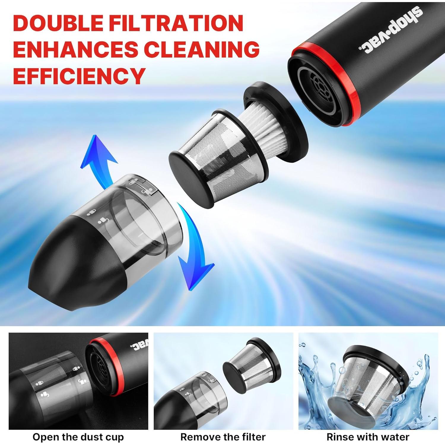 Aspiradora de Coche Inalámbrica Shop-Vac 14000Pa 2-en-1