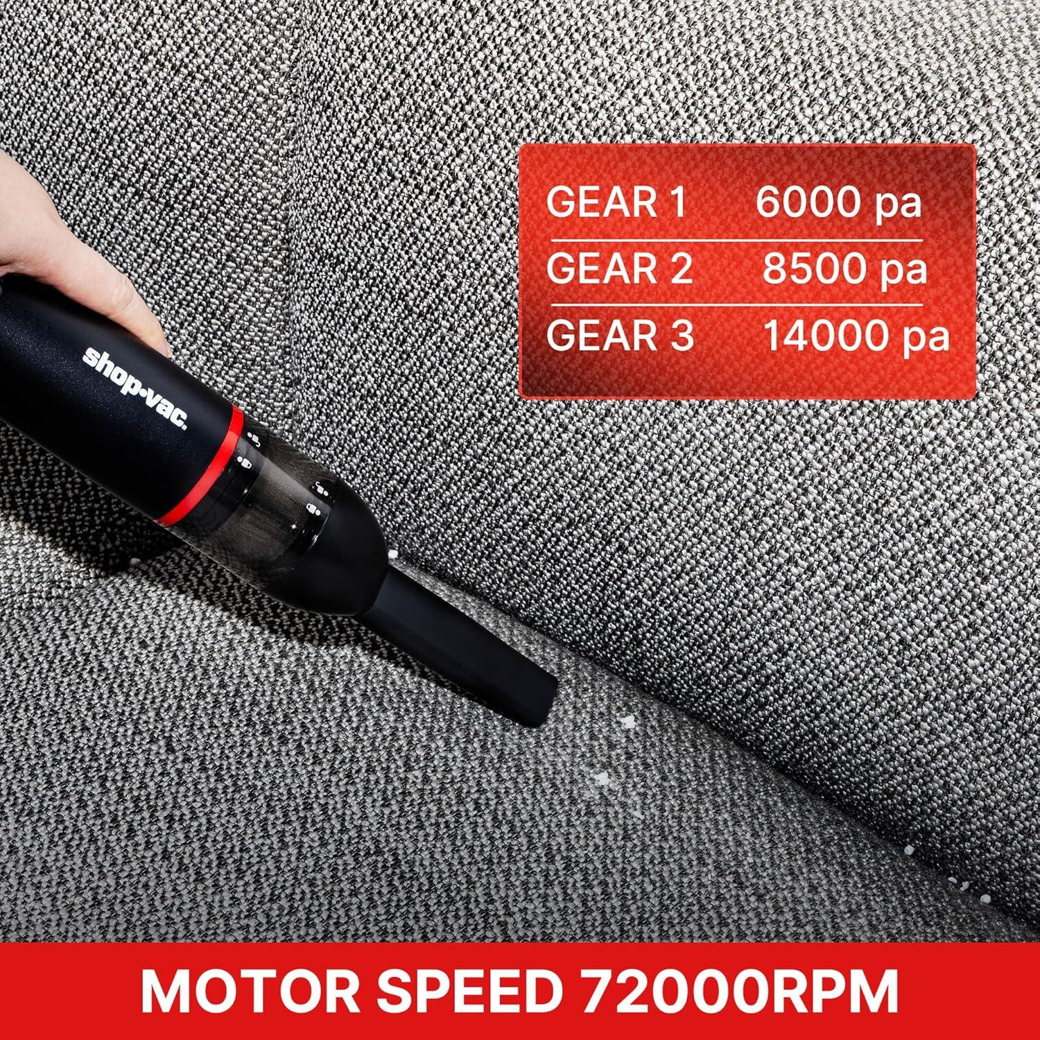 Aspiradora de Coche Inalámbrica Shop-Vac 14000Pa 2-en-1