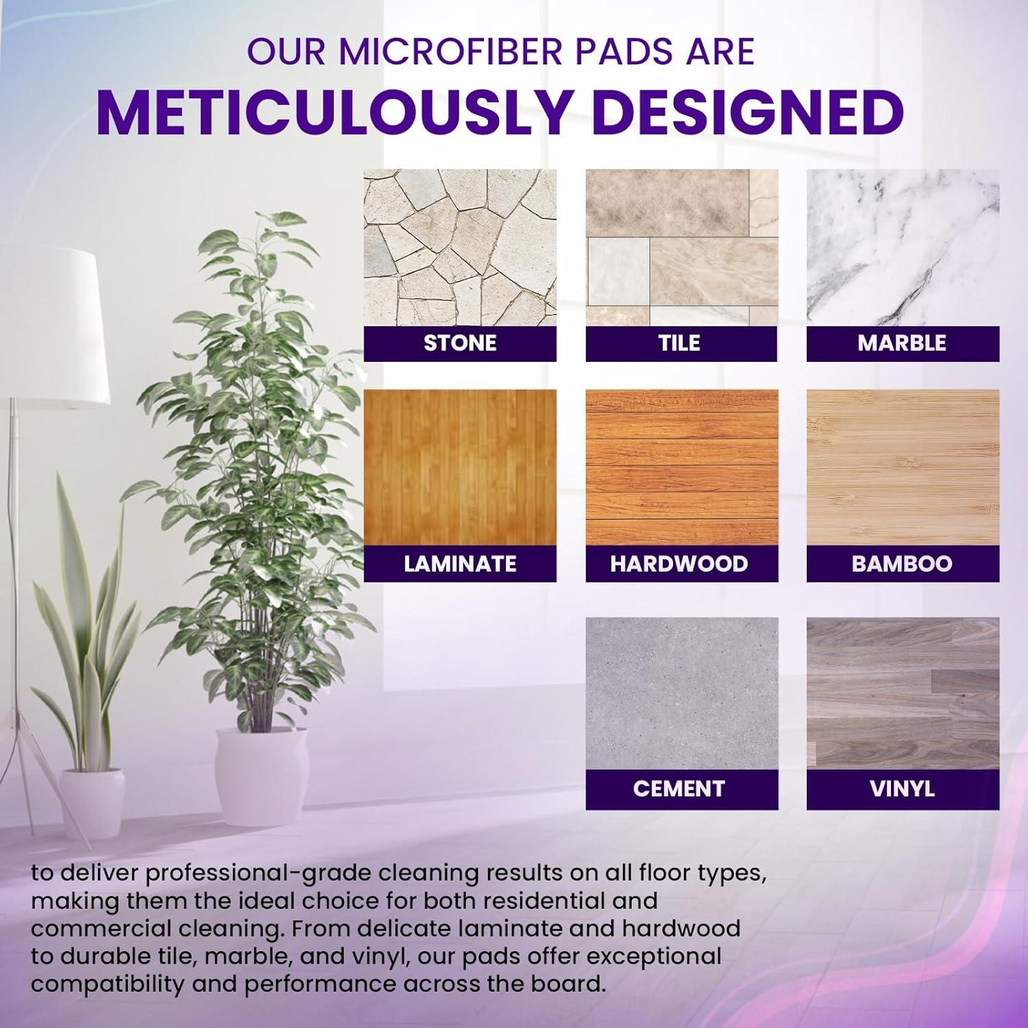 Almohadillas de Fregona Reutilizables JINCLEAN 27.9x14cm 3 Piezas