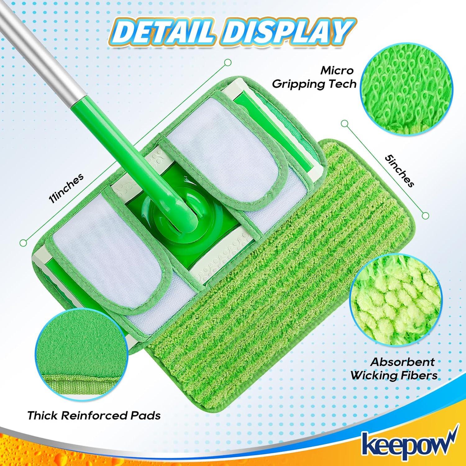 Paños de Mopa Reutilizables KEEPOW 3 Piezas Microfibra