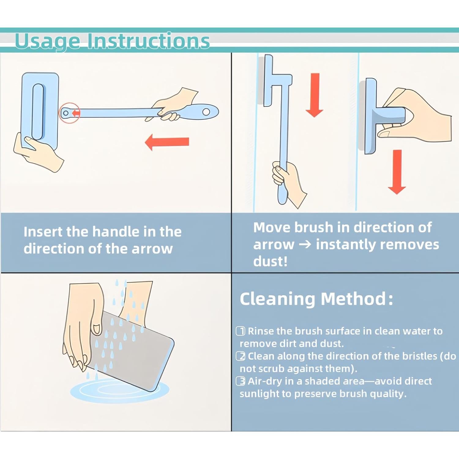 Kit de limpieza de ventanas SENEMO 5 piezas con cepillos desmontables