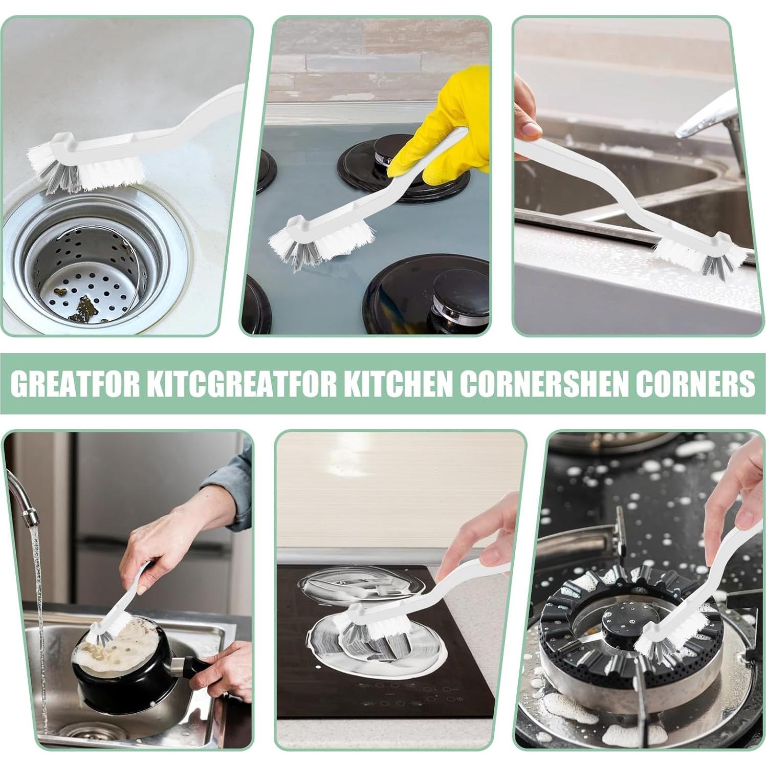 2 Cepillos de Limpieza Gjinxi con Mango Ergonómico - Cerdas Duras