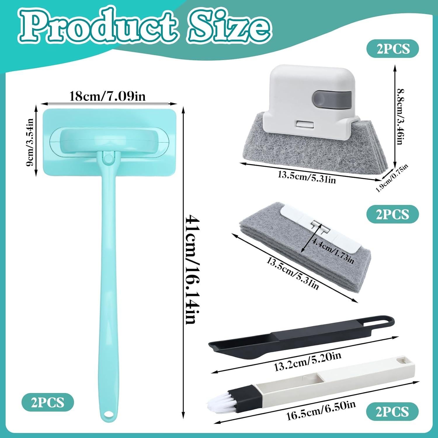 Kit de Limpieza de Ventanas Jbnausoy - 8 Piezas, Uso Húmedo y Seco