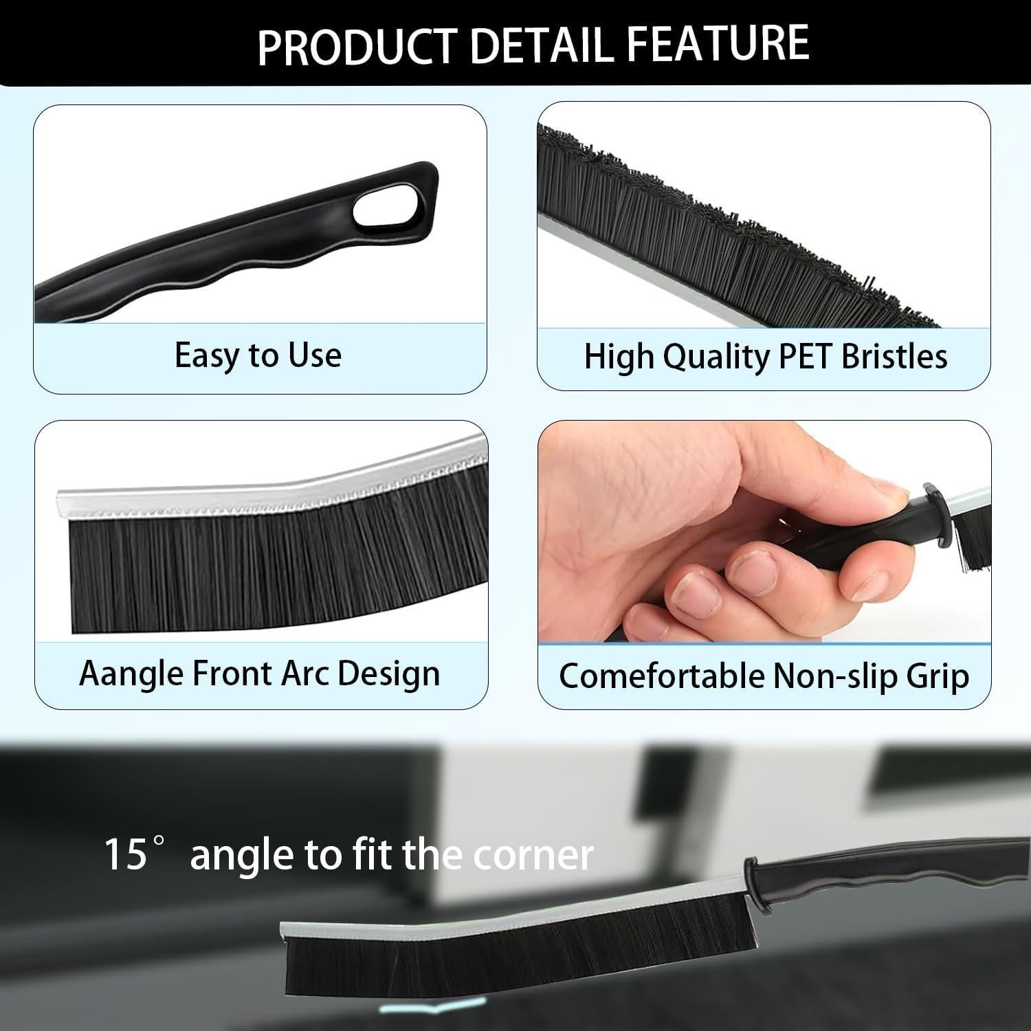 Juego de 12 Cepillos de Limpieza CTEWRT para Rincones y Ventanas