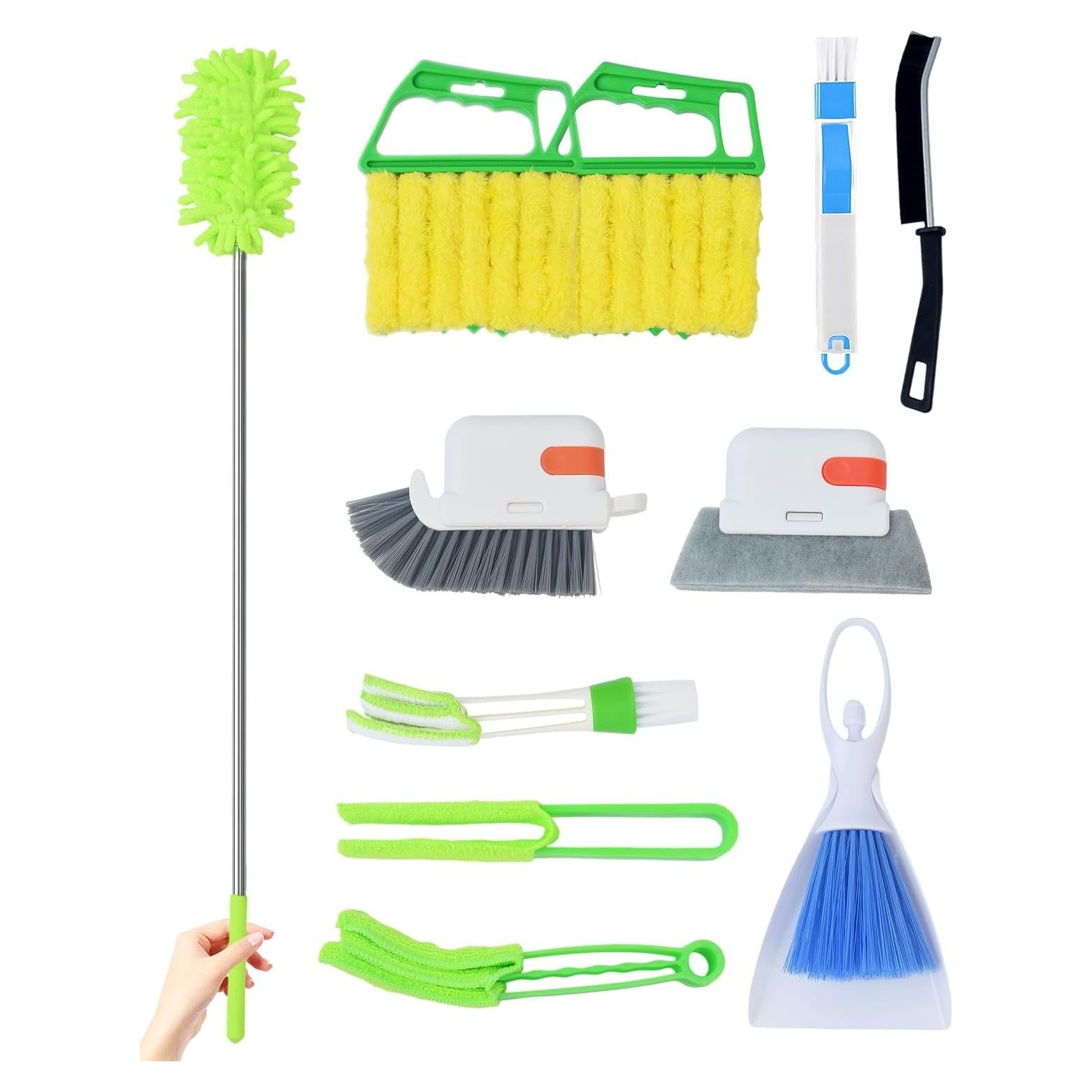 Kit de limpieza de persianas 11 piezas CUVORINO - Verde