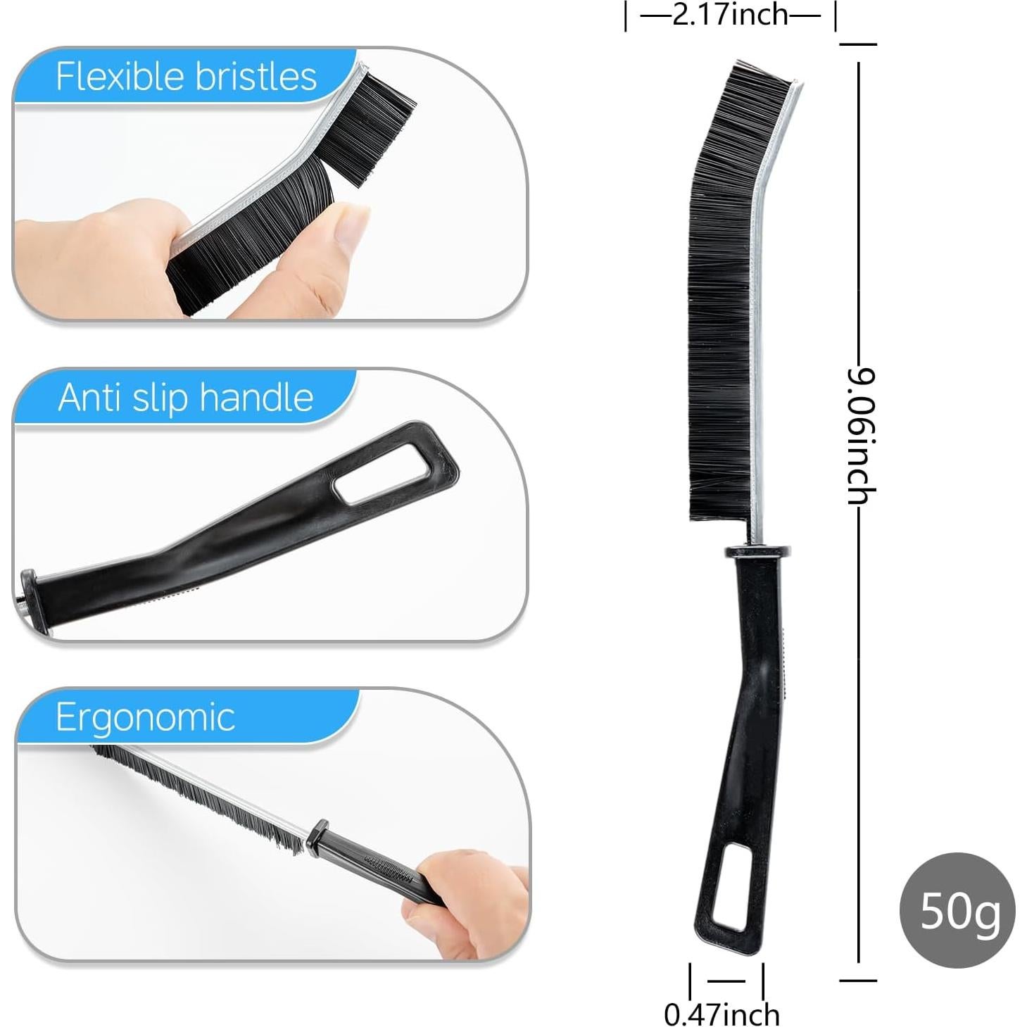 3 Cepillos de Limpieza de Ranuras zffkz - Mango Antideslizante