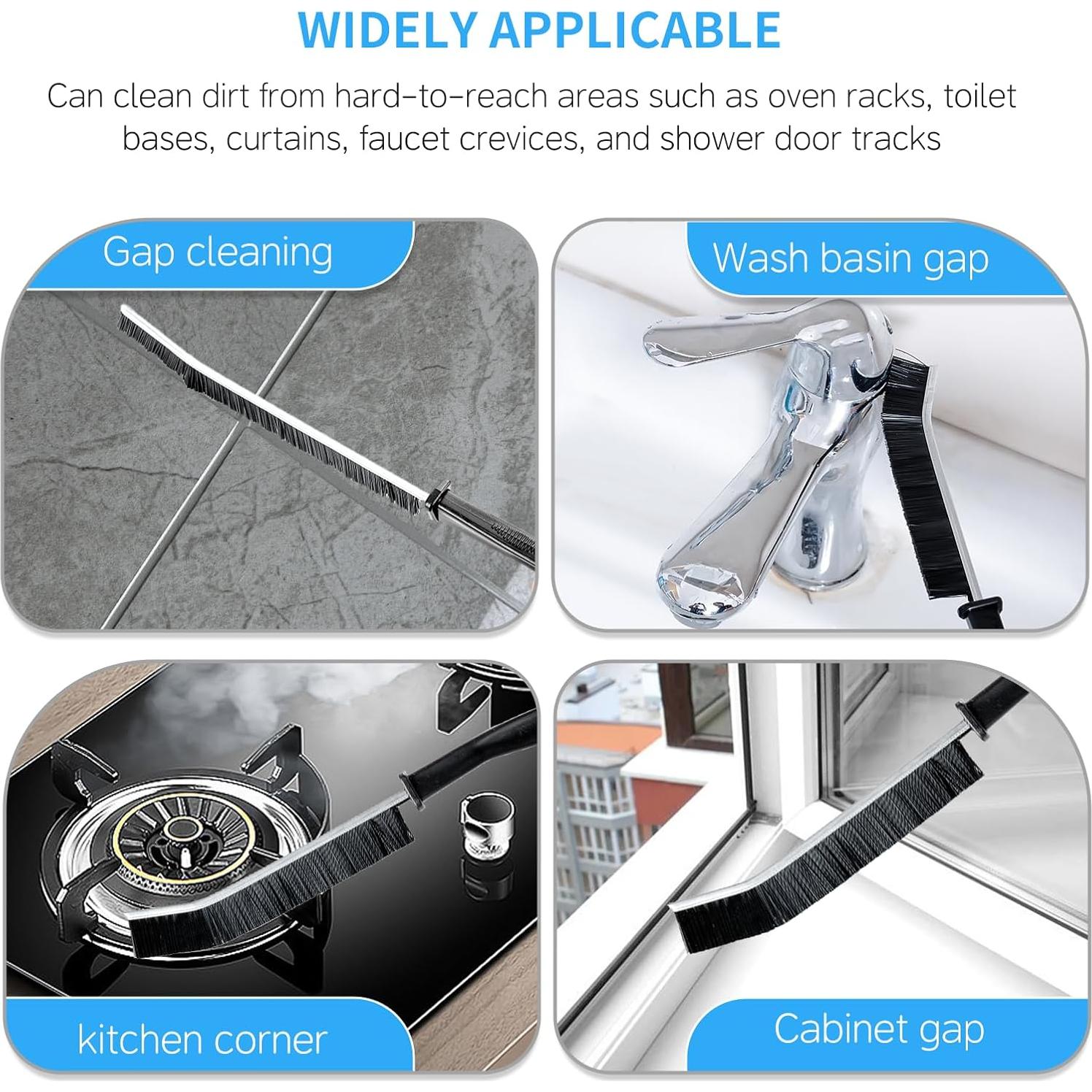 3 Cepillos de Limpieza de Ranuras zffkz - Mango Antideslizante