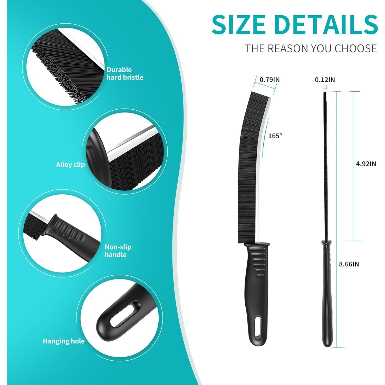 Cepillo de Limpieza de Ranuras Swyprrix 6 Pcs Cerdas Duras