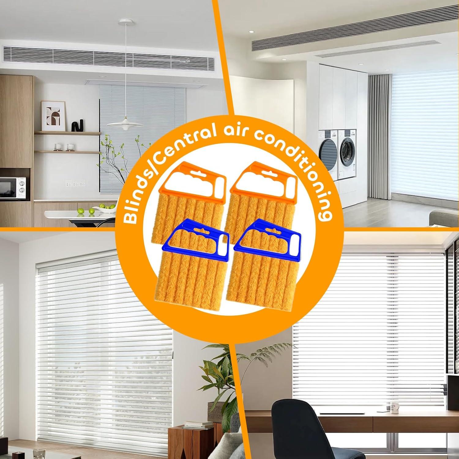 Limpiador de Persianas Qilxziy 4 Pcs Microfibra Lavable