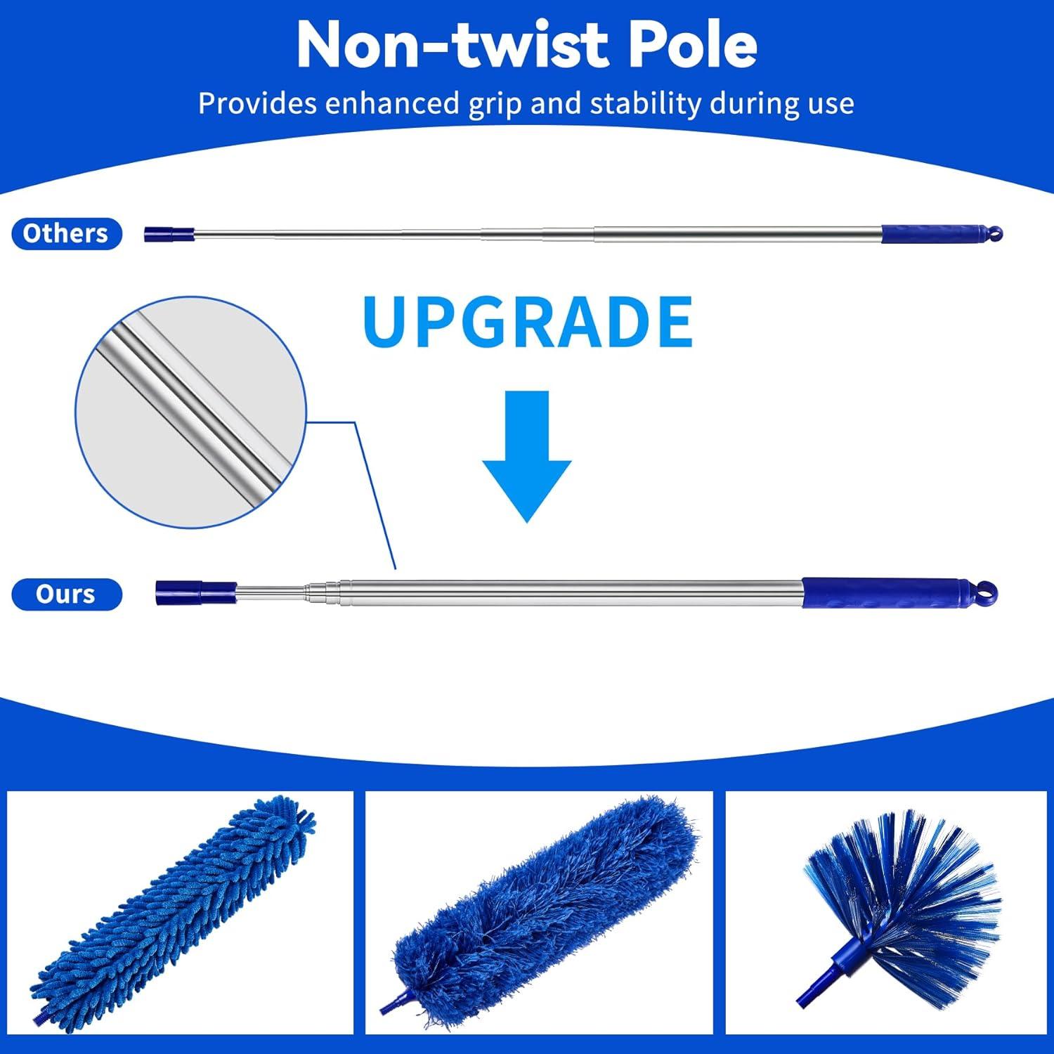 Kit de Plumeros 5 en 1 Finevoy con Palo Extensible Azul